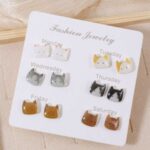 حلق بناتي على شكل قطة