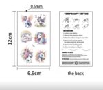 ⁦ورقة تاتو قابلة للإزالة على شكل يونيكورن⁩ - الصورة ⁦3⁩