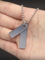 ⁦قلادة شبابية ستانليس ستيل لون فضي⁩ - الصورة ⁦2⁩