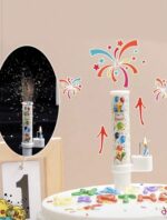 قطعة شموع ألعاب نارية موسيقية مع رذاذ حلوى