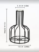 ⁦فازة معدن لون أسود مع ريش⁩ - الصورة ⁦2⁩