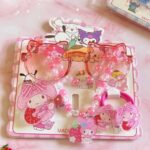 اكسسوار للبنوتات نظارة+طوق+بكلة+ 2مطاطة شعر