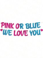 ⁦زينة حائط pink or blue we love you⁩ - الصورة ⁦2⁩